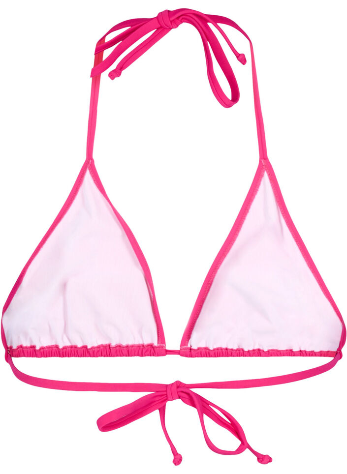 Haut de bikini forme triangle de couleur unie, Rose, Packshot image number 1