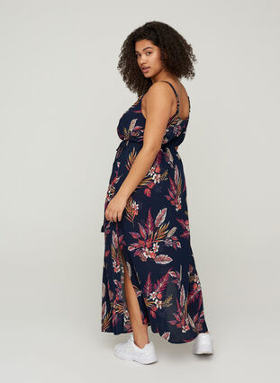 Viscose maxi-jurk met bloemenprint , Indian Summer Flower, Model image number 0