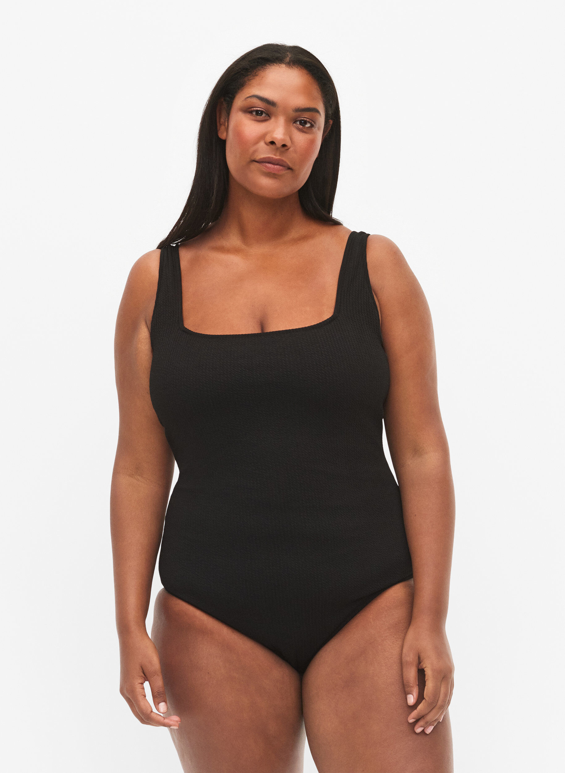 Zizzi Maillot de bain avec structure en cr&ecirc;pe, Black, Model image number 0