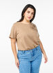 T-shirt met decoratieve details, Beige, Model image number 0