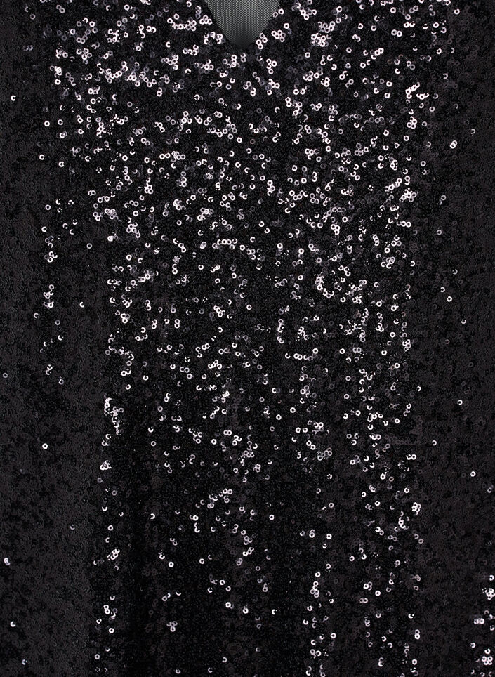 Robe à paillettes à manches longues, Black, Packshot image number 2
