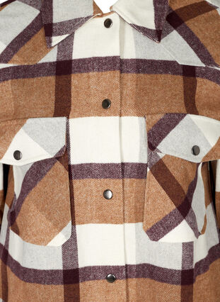 Geruite oversize blouse jas, Brown Check Ass, Packshot image number 2