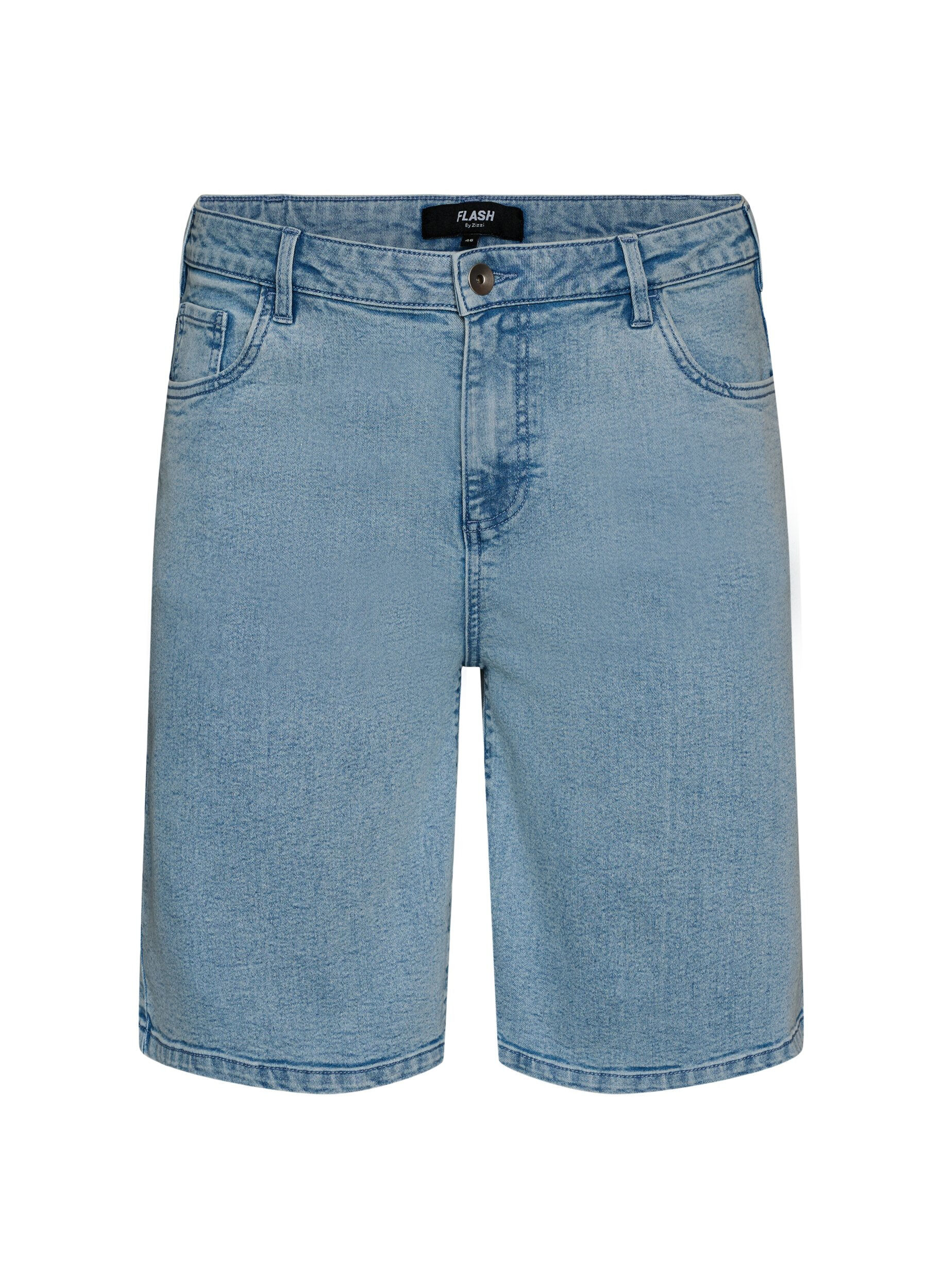 Zizzi Short en jean ample &agrave; taille haute, Bleu Clair, Packshot image number 0