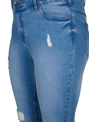 Jeans Amy avec une coupe super slim et des détails déchirés, Blue denim, Packshot image number 2
