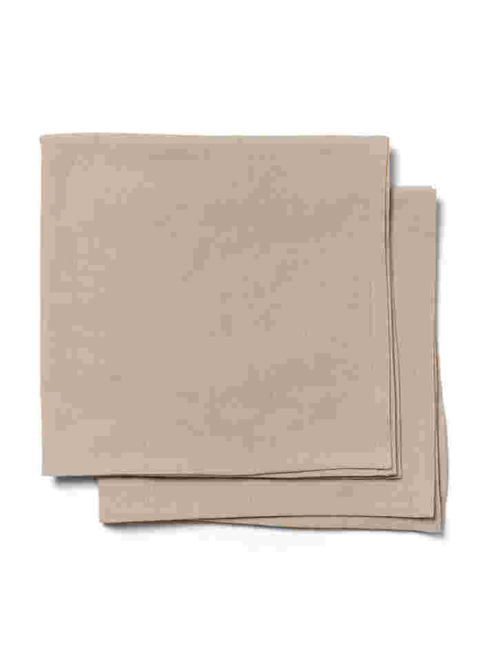 Lot de 2 serviettes en coton, Oxford Tan, Packshot image number 1