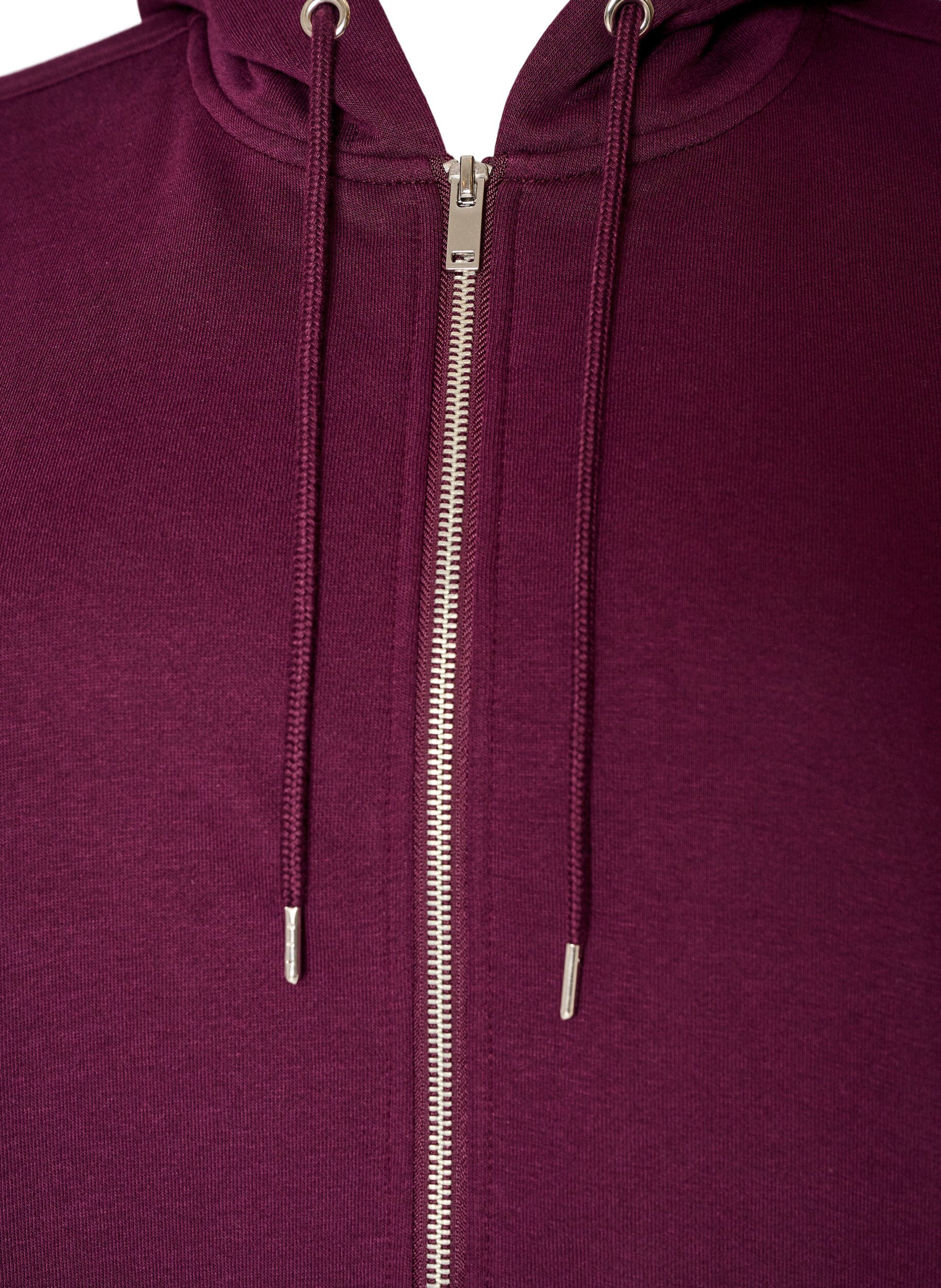 ZizziSweatshirt met capuchon, ritssluiting en zakken, Paars, Packshot image number 2