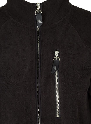 Cardigan en polaire avec fermeture éclair, Black, Packshot image number 2