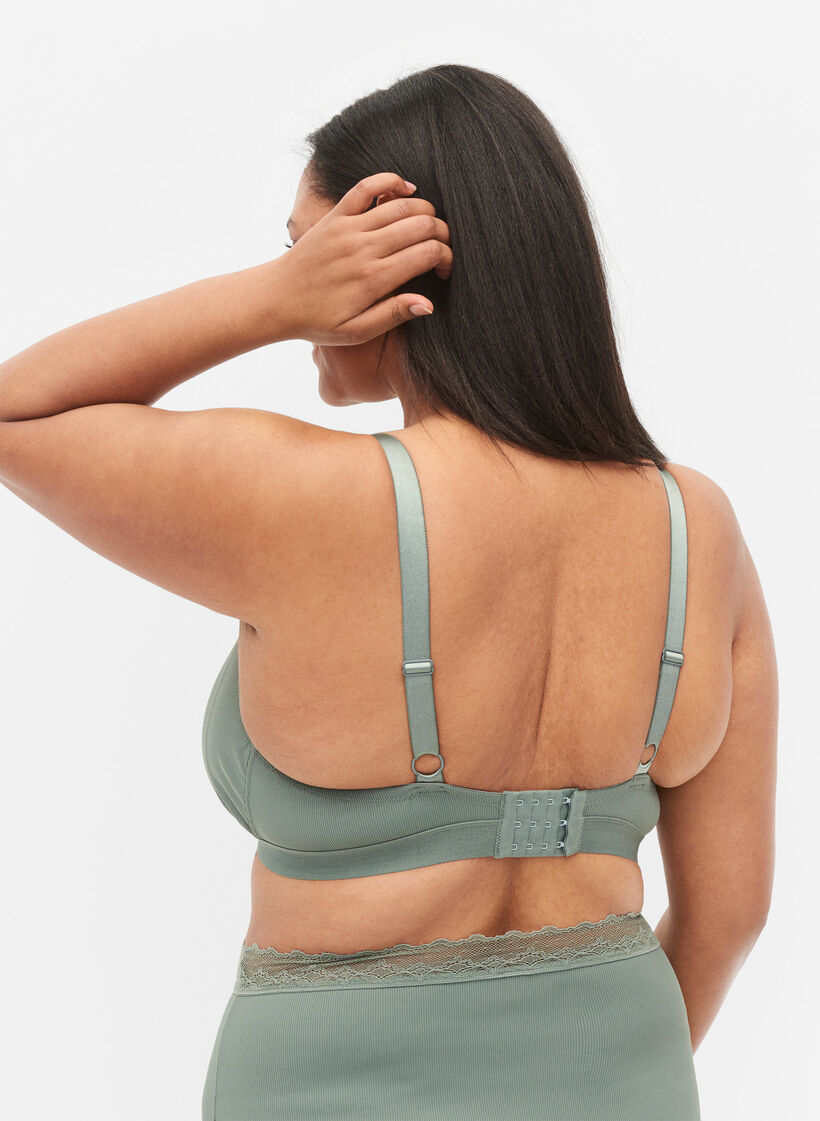 Soutien-gorge côtelé avec dentelle, Laurel Wreath Ass, Model image number 1