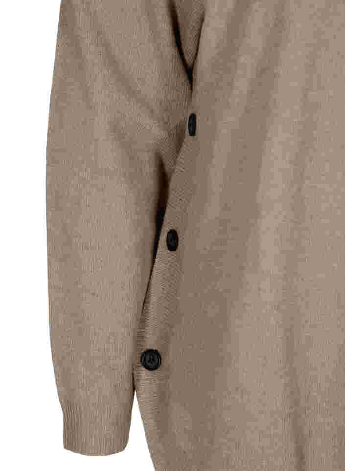 Gemêleerde gebreide blouse met knopen, Silver Min Mel., Packshot image number 3