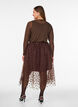 Jupe midi en tulle avec des c&oelig;urs, Marron, Model image number 2