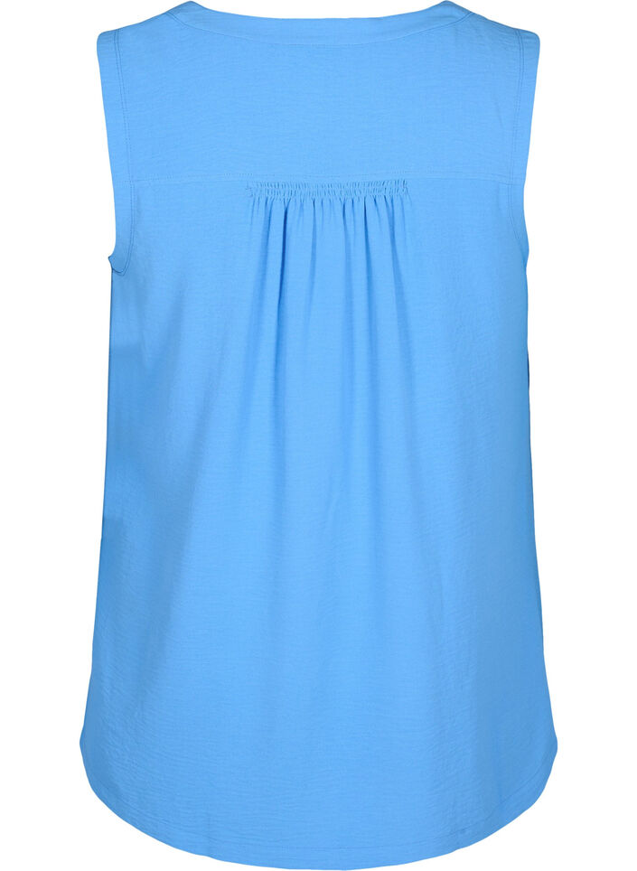 Mouwloze top met kreukeffecten, Blauw, Packshot image number 1