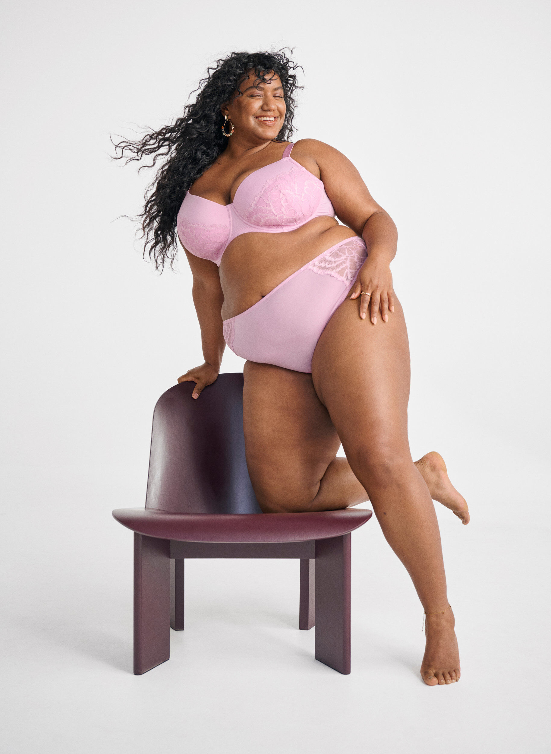 ZizziKanten G-string met microfiber, Roze, Image image number 0