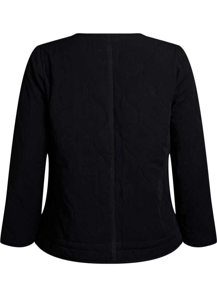 Veste matelassée avec boutons et poches, Noir, Packshot image number 1