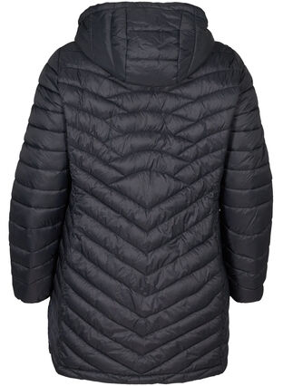 Lange lichte gewatteerde jas , Black, Packshot image number 1
