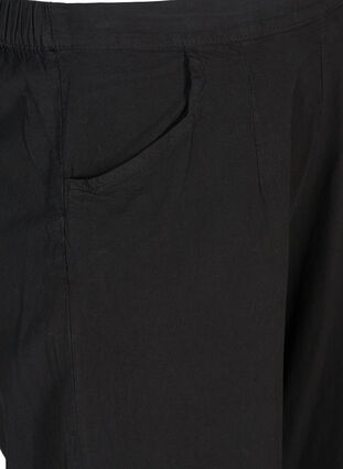 Pantacourt ample en coton, Black, Packshot image number 2
