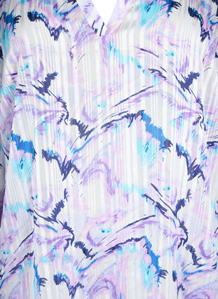 Blouse avec imprimé et manches 3/4, Blue Lilac AOP, Packshot image number 2