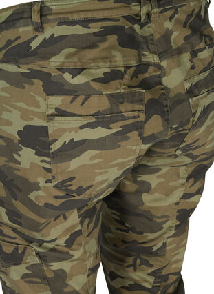 Cropped jeans met camouflageprint, Ivy Green/Camo, Packshot image number 3