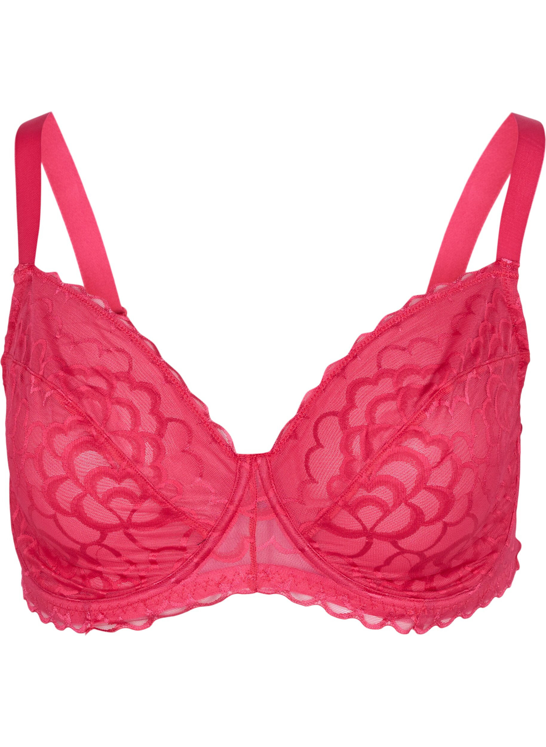 Zizzi Soutien-gorge avec armature et dentelle, Rose, Packshot image number 0