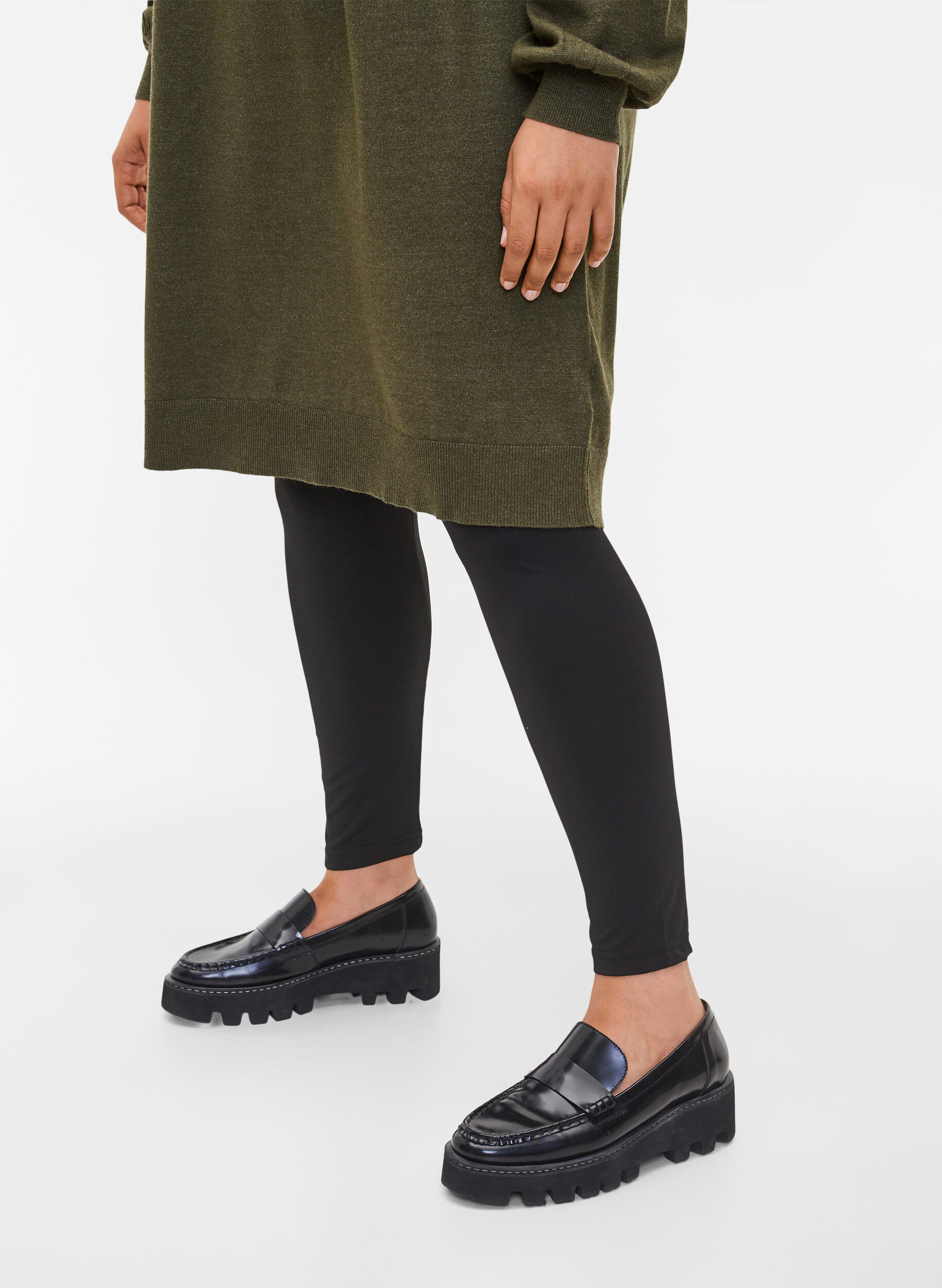 Zizzi2-pack basis leggings, Black, Model image number 0