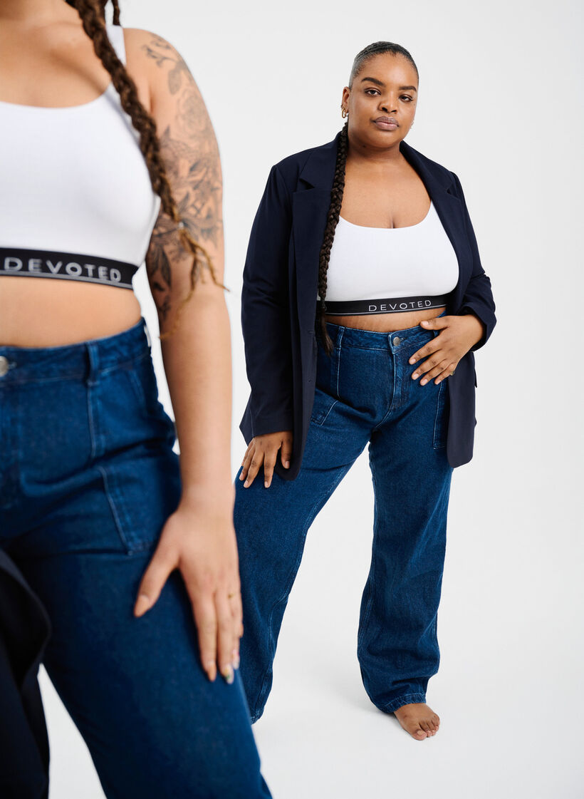 Cargo jeans met rechte pijp, Dark blue, Image image number 1