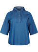 Denim blouse met capuchon, Medium Blue Denim, Packshot image number 0