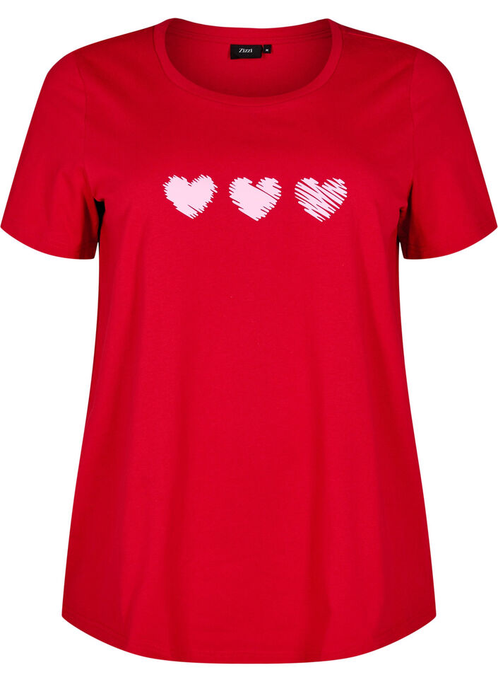 Katoenen T-shirt met motief, Salsa w. Hearts, Packshot image number 0