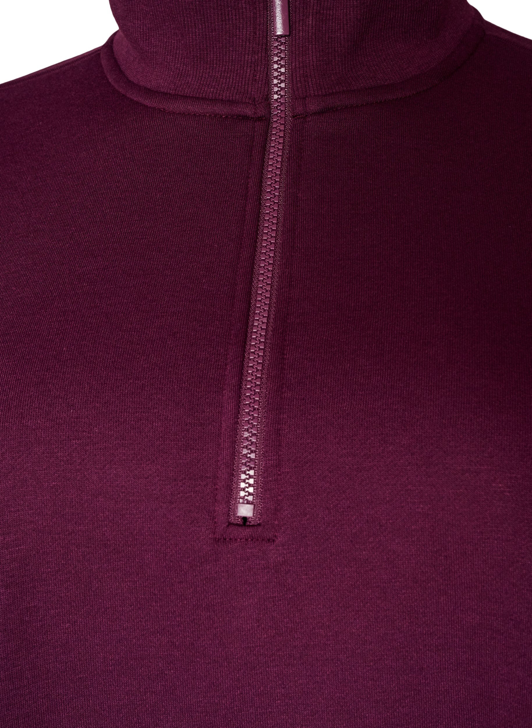 ZizziRobe sweat avec col montant c&ocirc;tel&eacute; et zip, Violet, Packshot image number 2