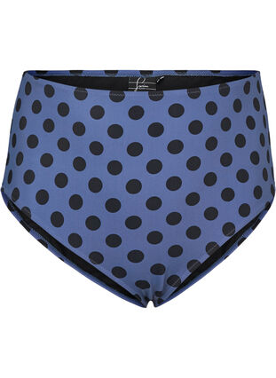 Bikinibroekje met hoge taille en print, Blue Indigo Dot, Packshot image number 0