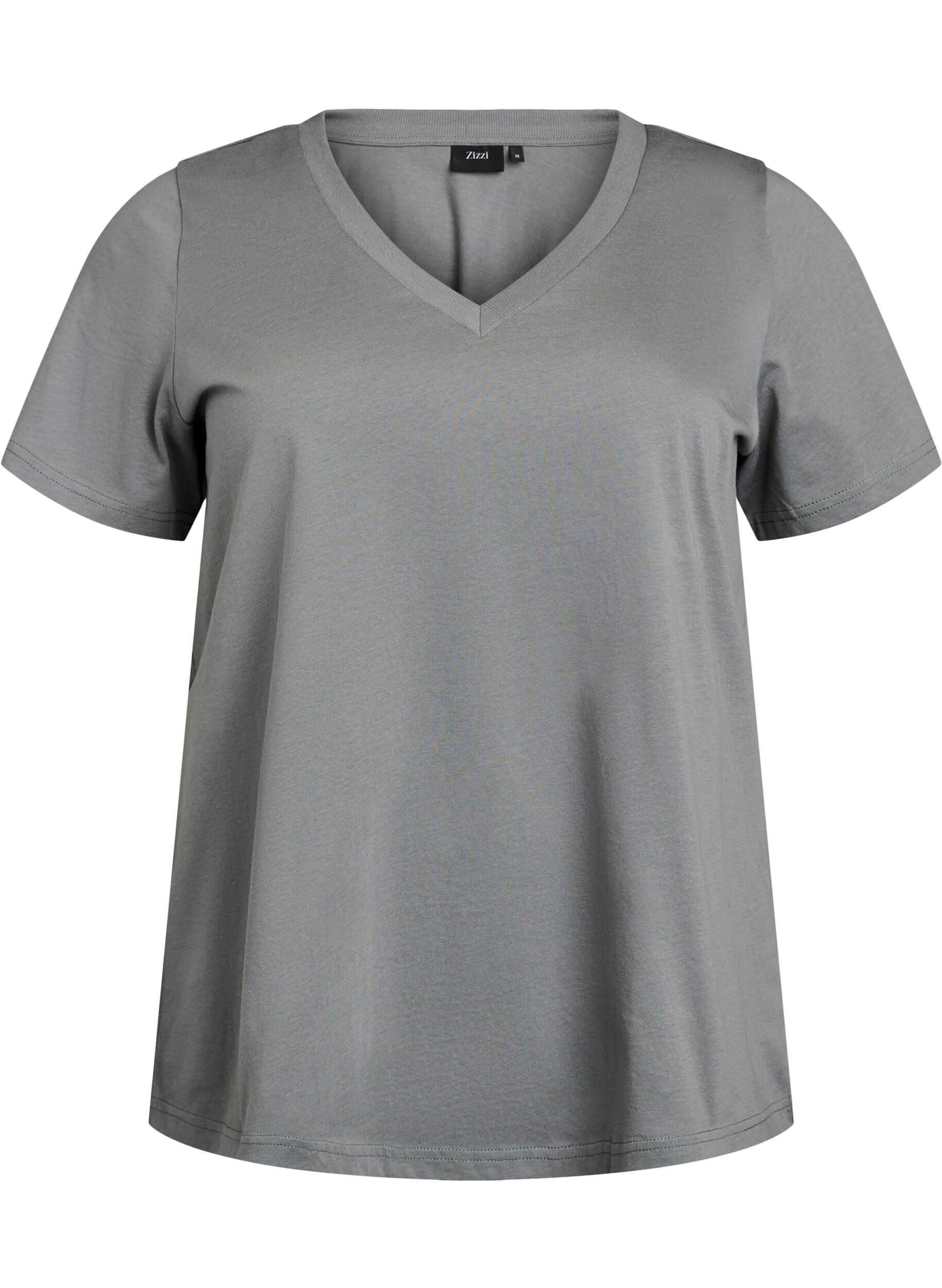T-shirt en coton simple avec encolure en V