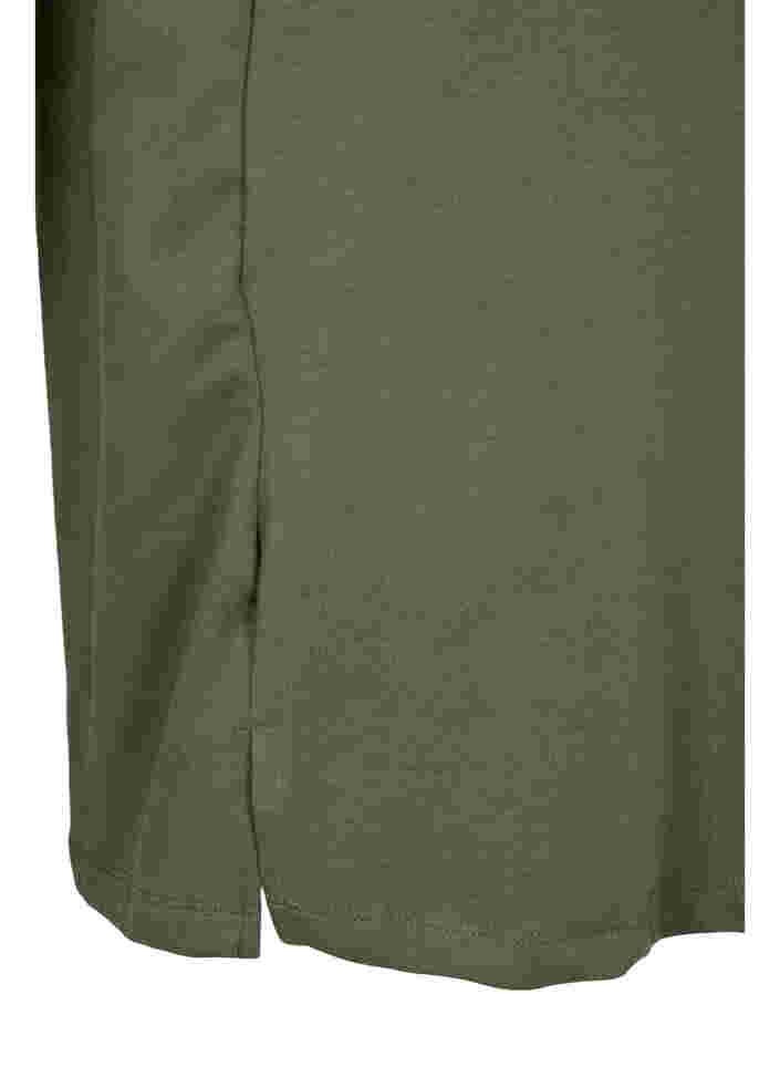 Sweaterjurk met korte mouwen en splitjes, Thyme, Packshot image number 3