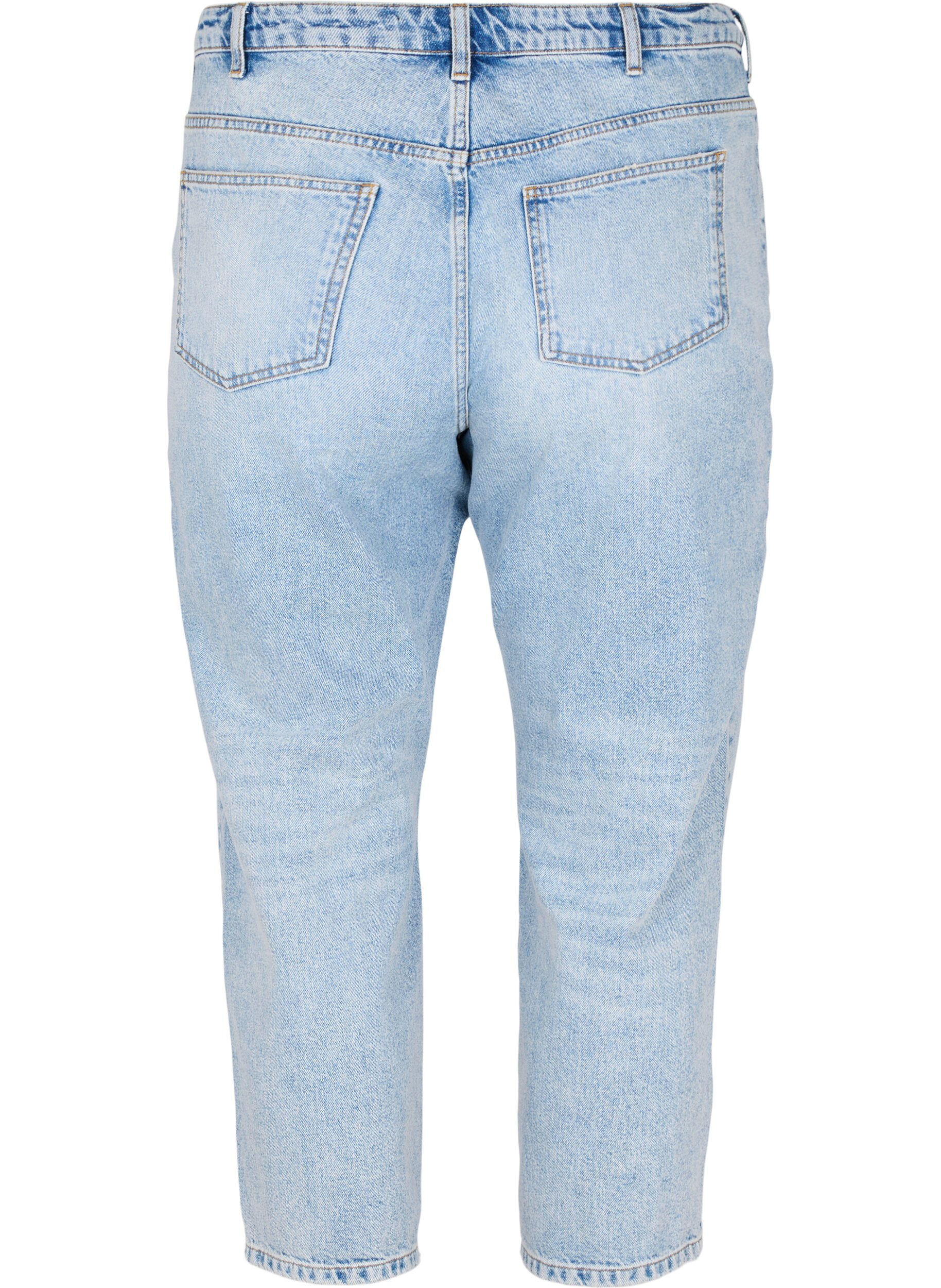 ZizziCropped Vera jeans met studs, Light blue denim, Packshot image number 1