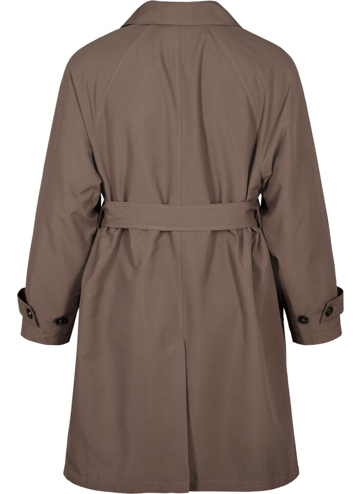 Trenchcoat met riem en split, Chocolate Chip, Packshot image number 1