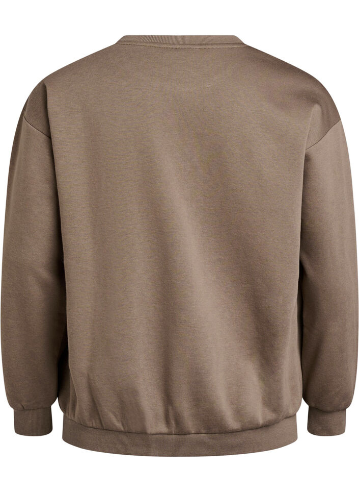Sweatshirt met een motief, Walnut, Packshot image number 1