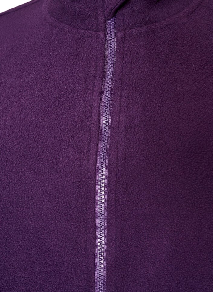 Fleecetop met ritssluiting en hoge kraag, Paars, Packshot image number 2