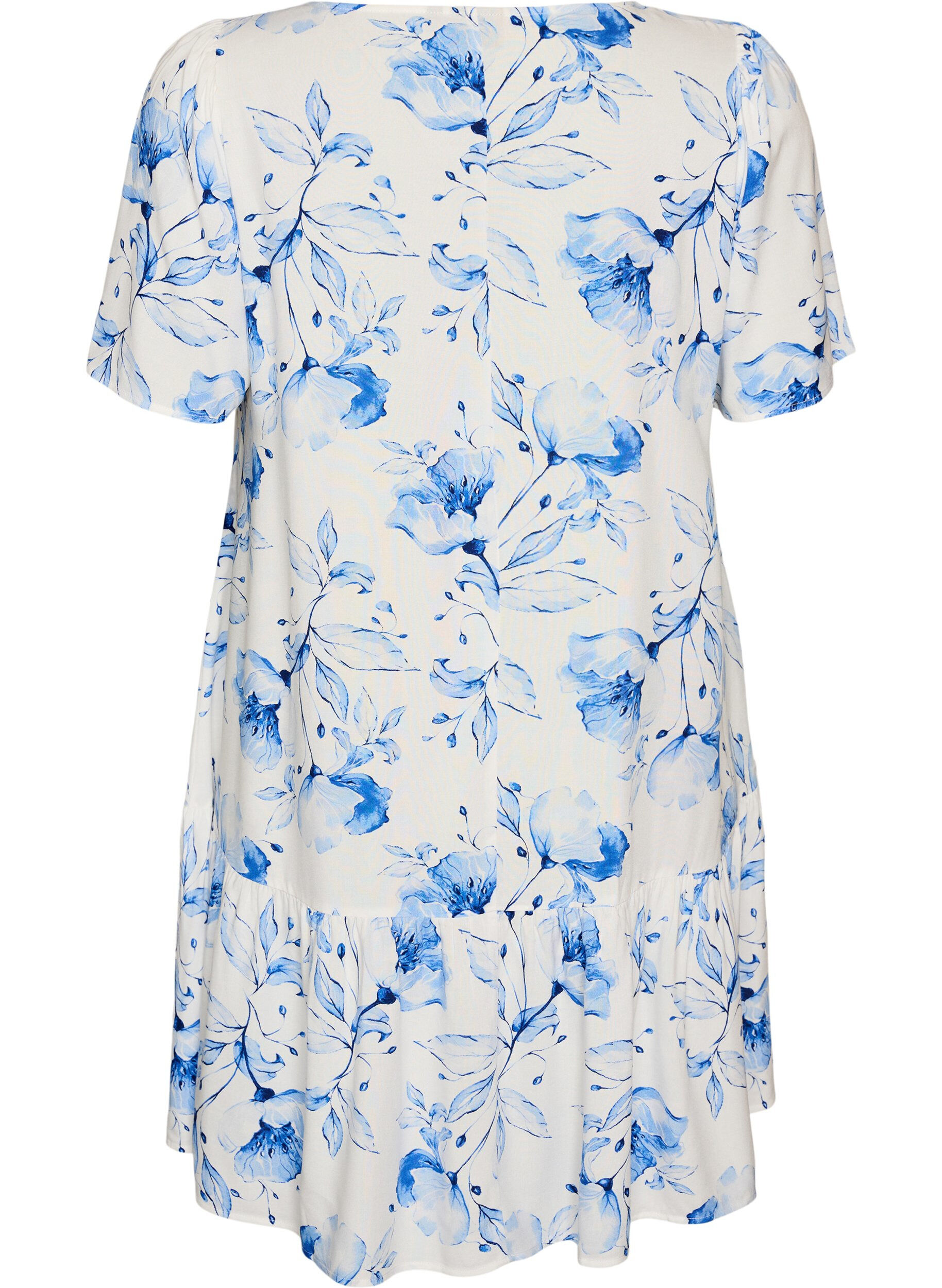 ZizziJurk van viscose met coupenaad, Wit, Packshot image number 1
