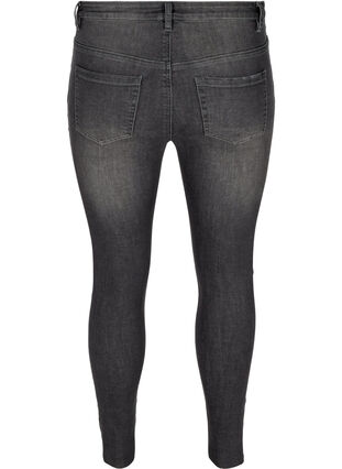 Amy jeans met hoge taille en klinknagels in de zijkant, Dark Grey Denim, Packshot image number 1