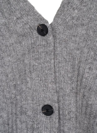 Cardigan mélangé en tricot côtelé, Light Grey Melange, Packshot image number 2
