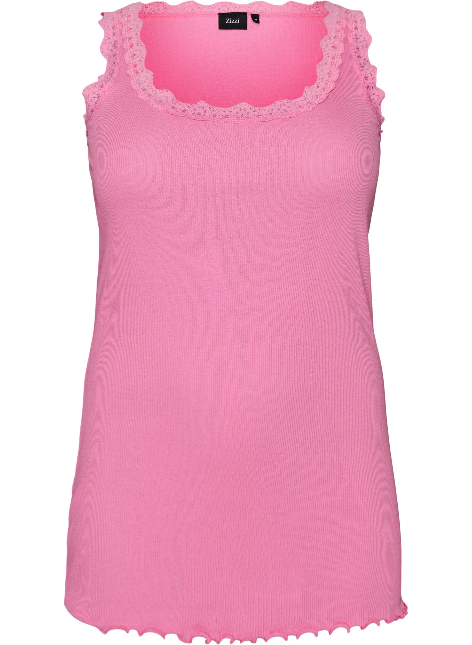 ZizziHaut avec bordure en dentelle, Rose, Packshot image number 0
