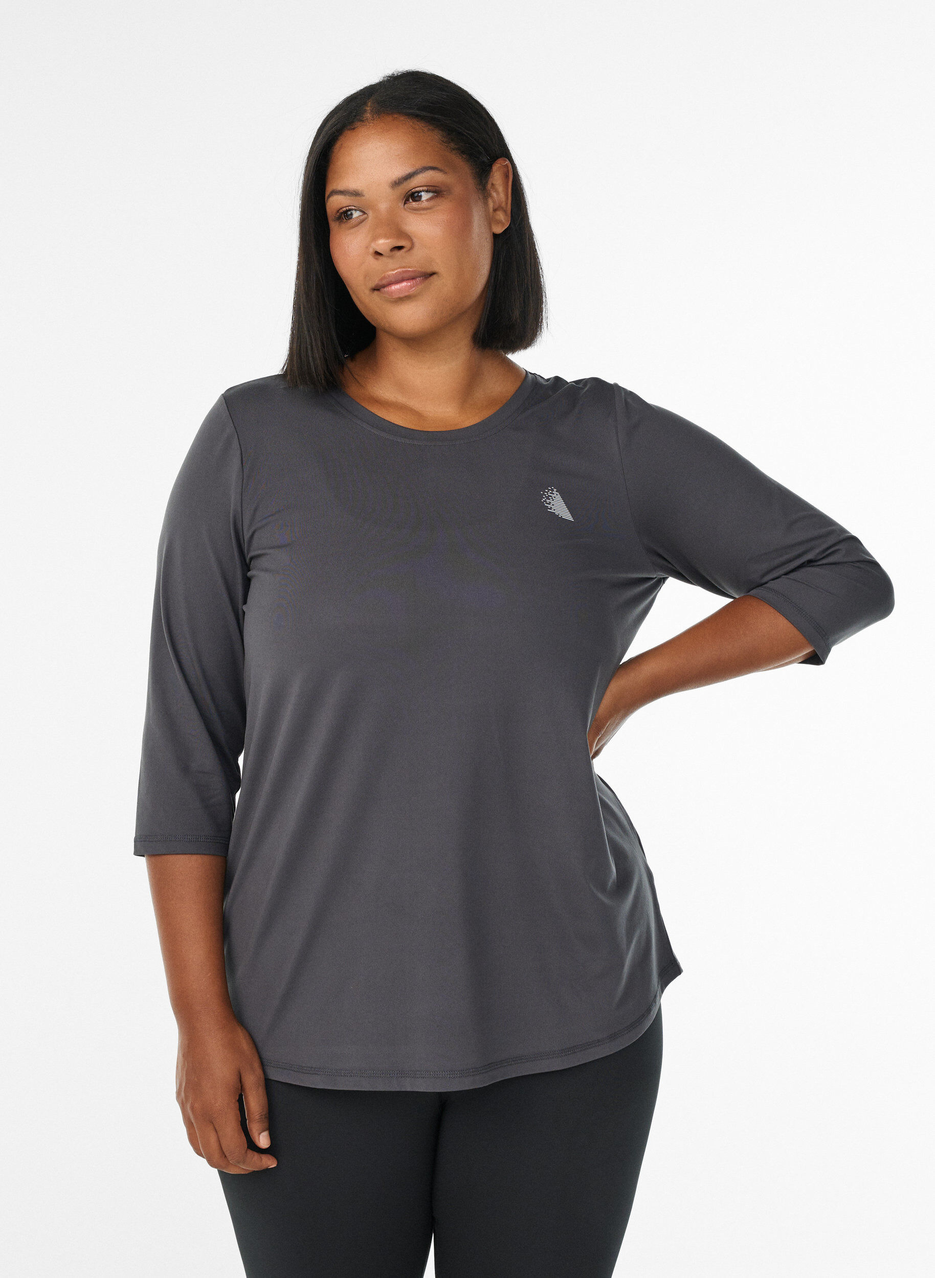 ZizziTraining blouse met 3/4 mouwen, Grijs, Model image number 0