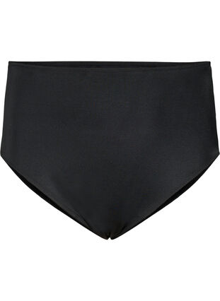 Bas de bikini de couleur unie avec taille régulière, Black, Packshot image number 0