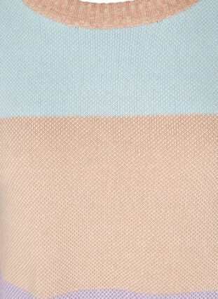 Gestreepte gebreide blouse met ronde halslijn, Chambray Blue Comb, Packshot image number 2