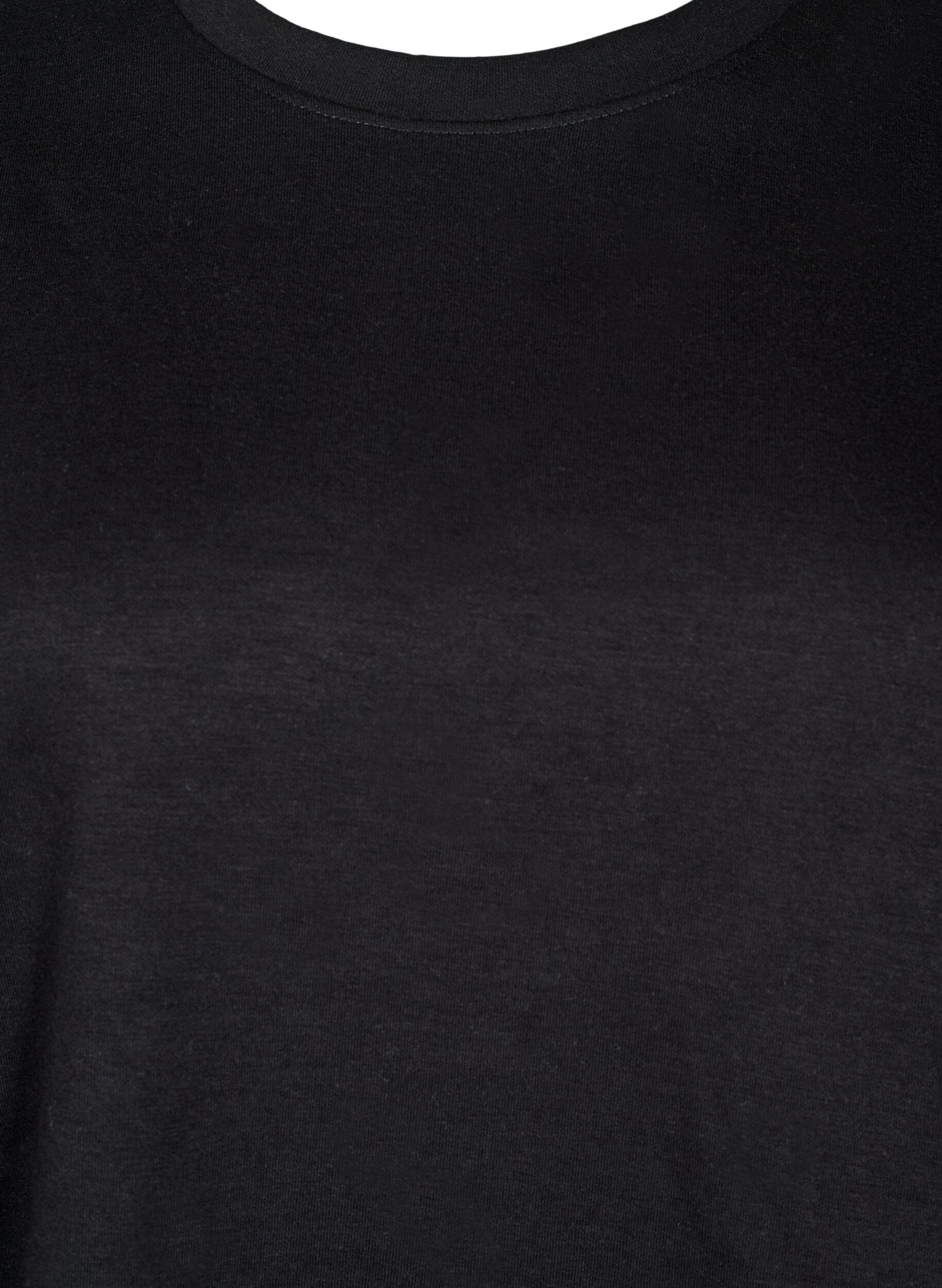 ZizziSweatshirt met ronde hals, Zwart, Packshot image number 2