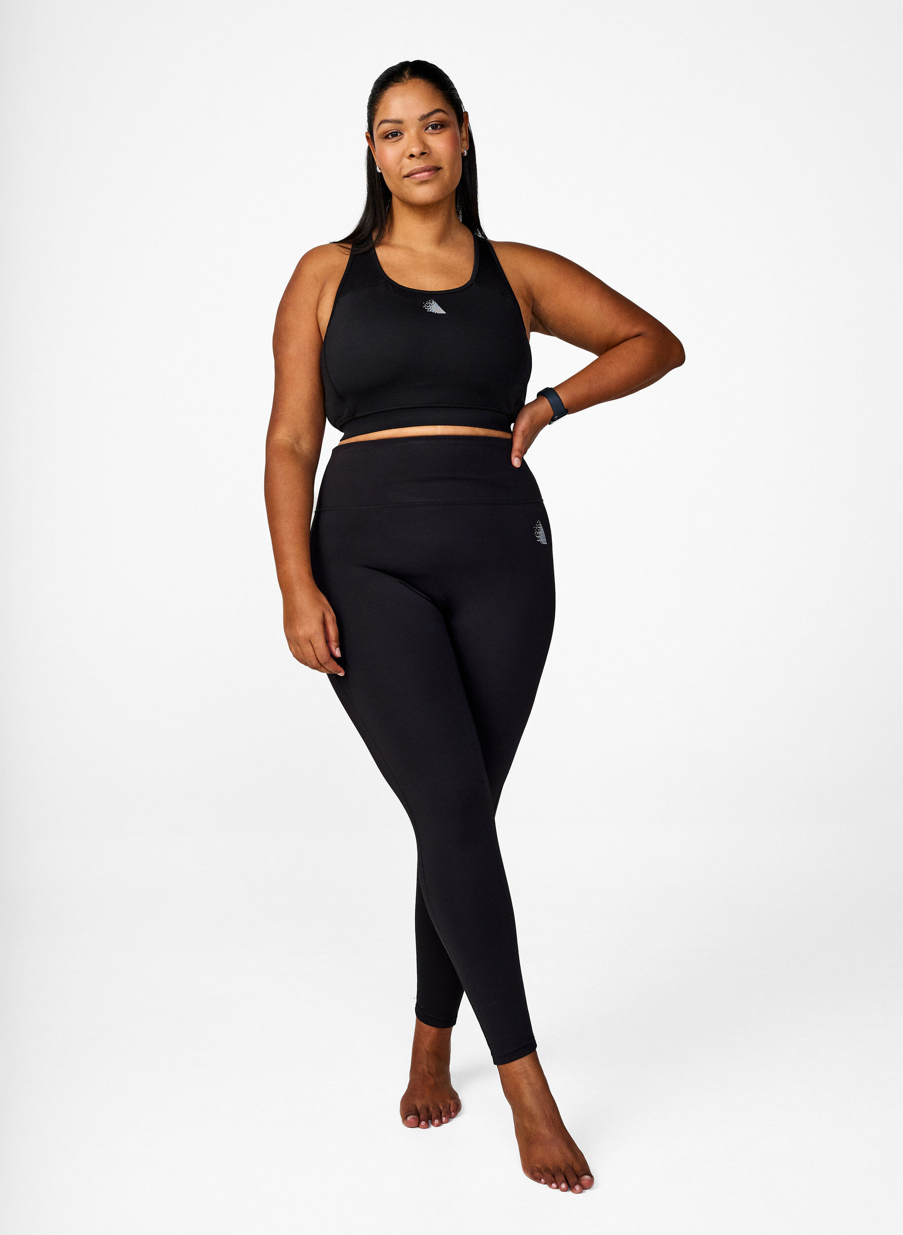Zizzi Soutien-gorge de sport avec poche avant, Noir, Model image number 1