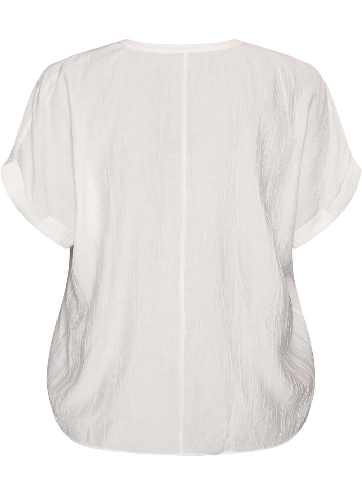 Blouse textur&eacute;e en viscose avec boutons, Vanille, Packshot image number 1