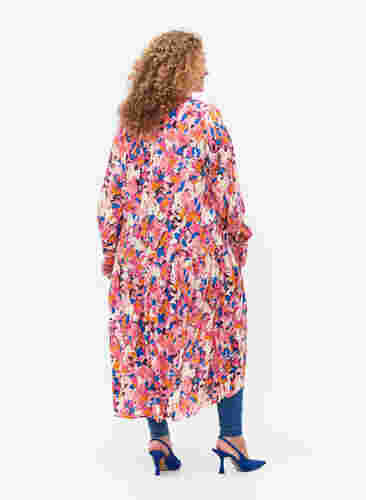 Viscose midi-jurk met lange mouwen en print, Rosebloom GraphicAOP, Model image number 1