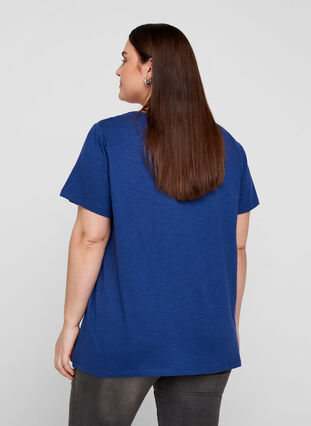 T-shirt avec broderie anglaise, Twilight Blue, Model image number 1