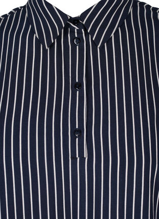 Tunique sans manches en viscose avec collier, Blue White Stripe, Packshot image number 2