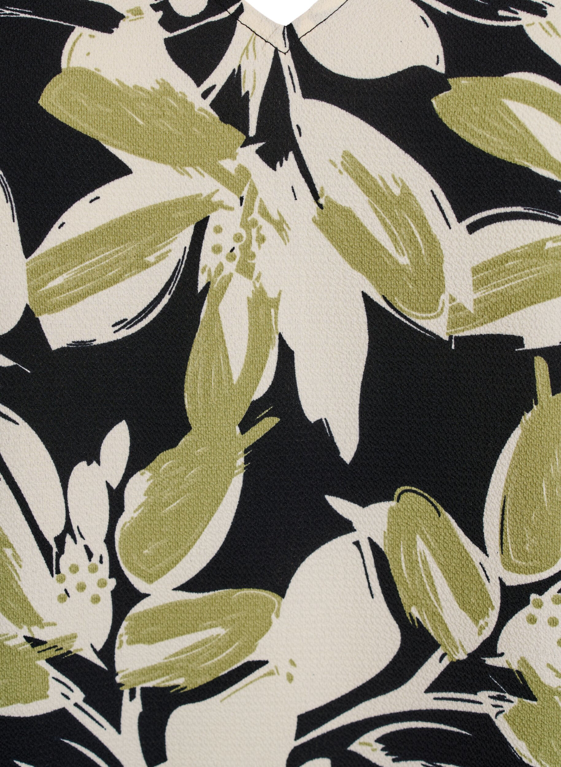 ZizziTop met print en V-hals, Zwart, Packshot image number 2