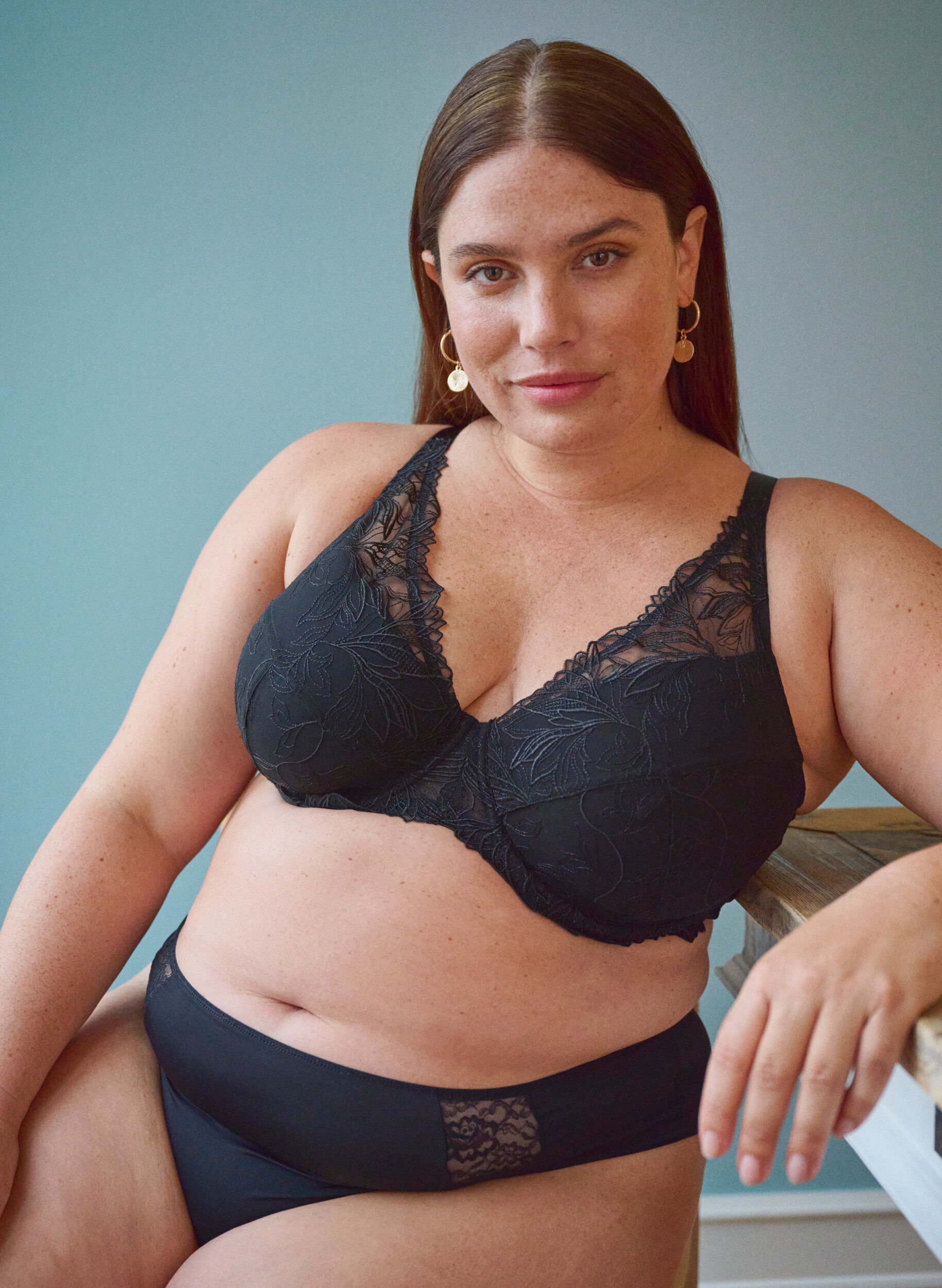 ZizziSet van 3 strings met kanten details, Zwart, Image image number 0