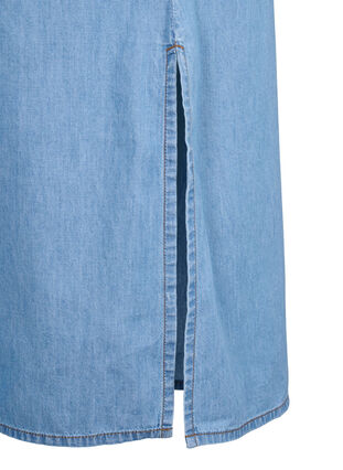 Robe en jean avec fente et manches courtes, Blue denim, Packshot image number 3